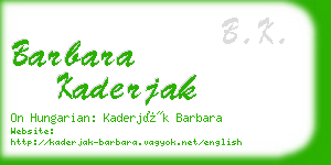 barbara kaderjak business card